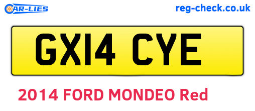 GX14CYE are the vehicle registration plates.