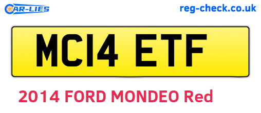 MC14ETF are the vehicle registration plates.
