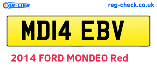 MD14EBV are the vehicle registration plates.