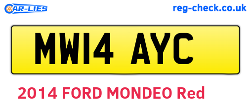 MW14AYC are the vehicle registration plates.