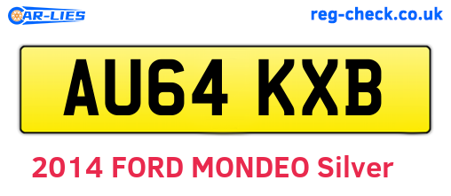 AU64KXB are the vehicle registration plates.