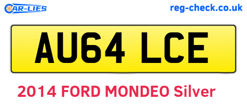 AU64LCE are the vehicle registration plates.