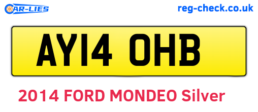 AY14OHB are the vehicle registration plates.