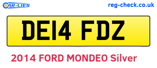 DE14FDZ are the vehicle registration plates.