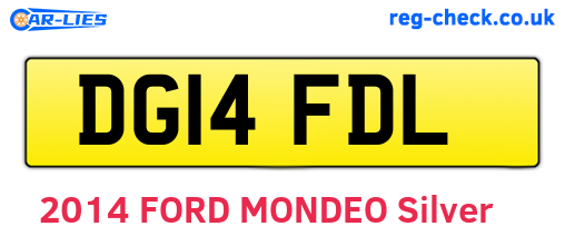 DG14FDL are the vehicle registration plates.