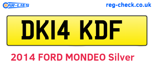 DK14KDF are the vehicle registration plates.