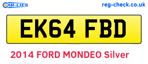 EK64FBD are the vehicle registration plates.
