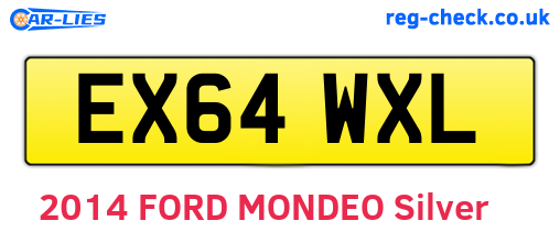 EX64WXL are the vehicle registration plates.