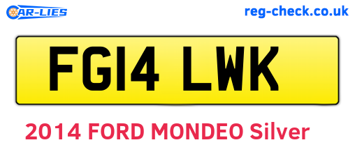 FG14LWK are the vehicle registration plates.
