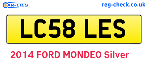 LC58LES are the vehicle registration plates.