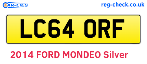 LC64ORF are the vehicle registration plates.