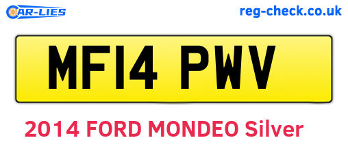 MF14PWV are the vehicle registration plates.