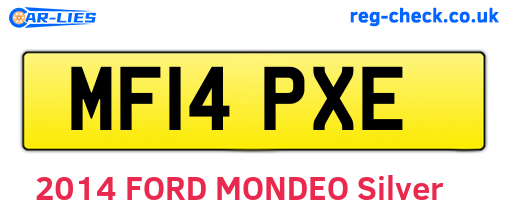 MF14PXE are the vehicle registration plates.