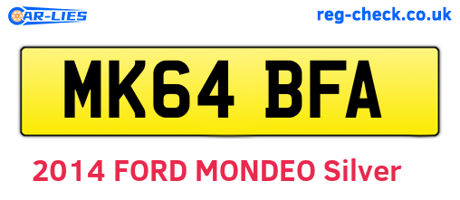 MK64BFA are the vehicle registration plates.