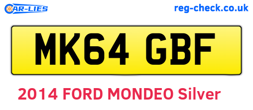 MK64GBF are the vehicle registration plates.