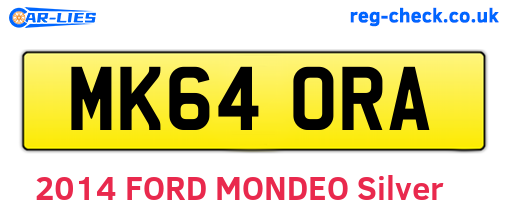 MK64ORA are the vehicle registration plates.