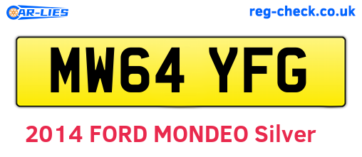 MW64YFG are the vehicle registration plates.