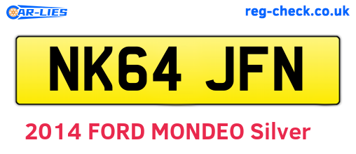 NK64JFN are the vehicle registration plates.