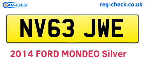 NV63JWE are the vehicle registration plates.