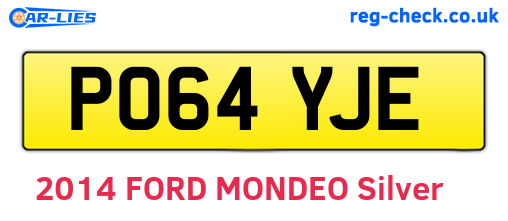 PO64YJE are the vehicle registration plates.
