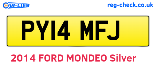 PY14MFJ are the vehicle registration plates.