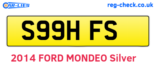 S99HFS are the vehicle registration plates.