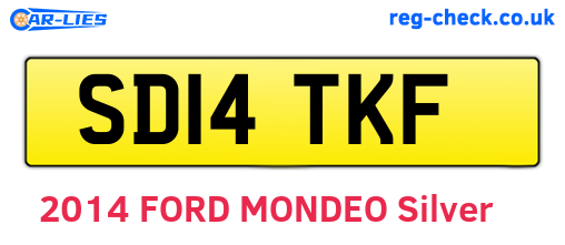SD14TKF are the vehicle registration plates.