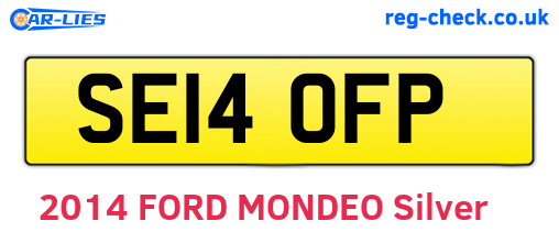 SE14OFP are the vehicle registration plates.