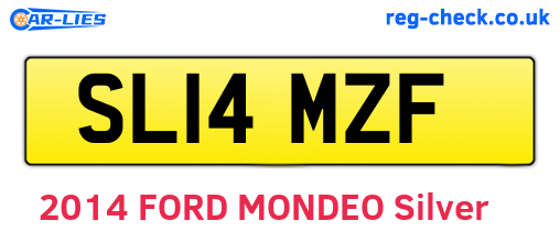 SL14MZF are the vehicle registration plates.