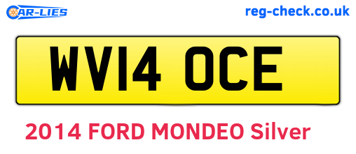 WV14OCE are the vehicle registration plates.