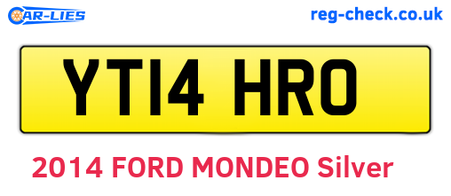 YT14HRO are the vehicle registration plates.