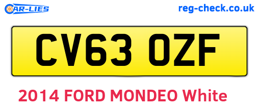 CV63OZF are the vehicle registration plates.