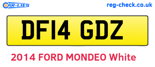 DF14GDZ are the vehicle registration plates.