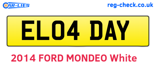 EL04DAY are the vehicle registration plates.