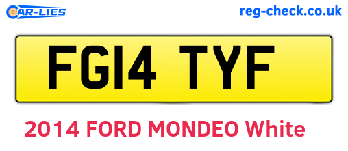 FG14TYF are the vehicle registration plates.