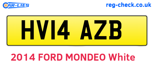 HV14AZB are the vehicle registration plates.