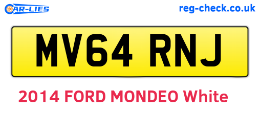 MV64RNJ are the vehicle registration plates.