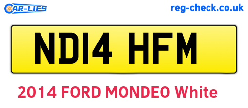 ND14HFM are the vehicle registration plates.