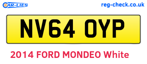NV64OYP are the vehicle registration plates.