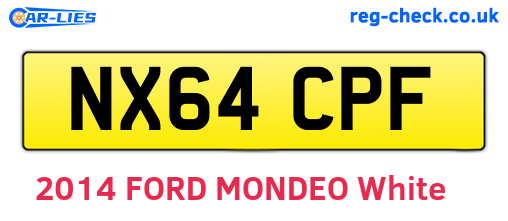 NX64CPF are the vehicle registration plates.