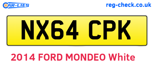 NX64CPK are the vehicle registration plates.