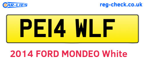 PE14WLF are the vehicle registration plates.