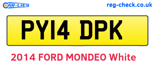 PY14DPK are the vehicle registration plates.
