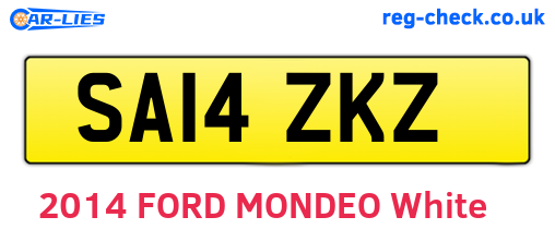 SA14ZKZ are the vehicle registration plates.
