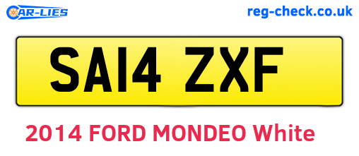 SA14ZXF are the vehicle registration plates.