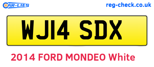 WJ14SDX are the vehicle registration plates.