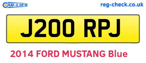 J200RPJ are the vehicle registration plates.