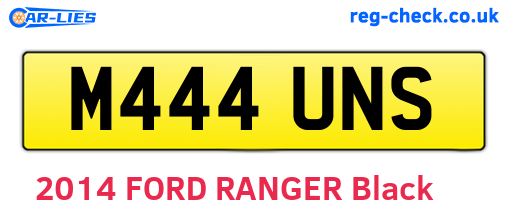 M444UNS are the vehicle registration plates.