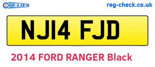 NJ14FJD are the vehicle registration plates.