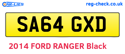 SA64GXD are the vehicle registration plates.